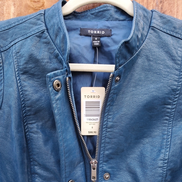 Torrid teal peached moto jacket - Picture 3 of 4